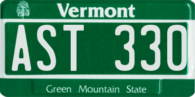 VT license plate AST330