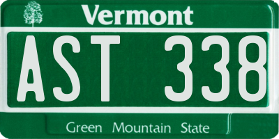VT license plate AST338