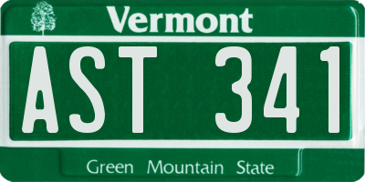 VT license plate AST341