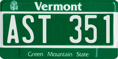 VT license plate AST351