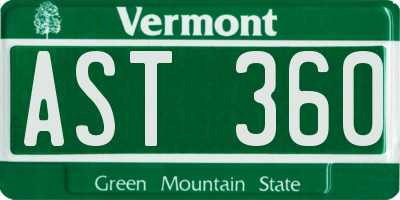 VT license plate AST360
