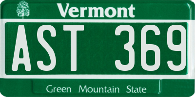 VT license plate AST369