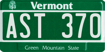 VT license plate AST370