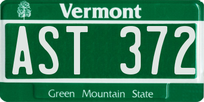 VT license plate AST372