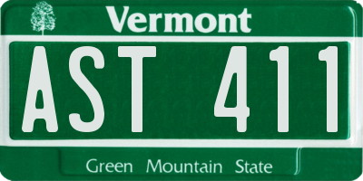 VT license plate AST411