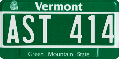 VT license plate AST414