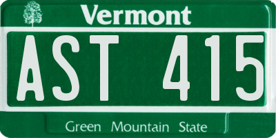 VT license plate AST415