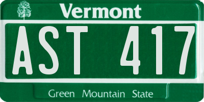 VT license plate AST417