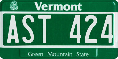 VT license plate AST424