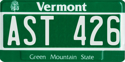 VT license plate AST426
