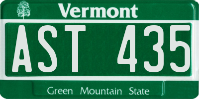 VT license plate AST435