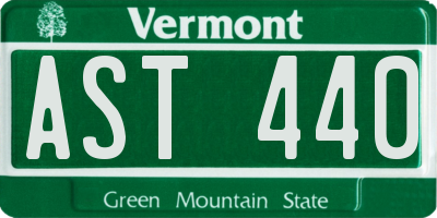 VT license plate AST440