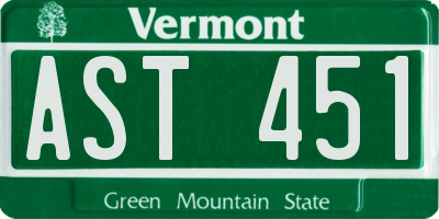 VT license plate AST451