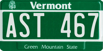 VT license plate AST467