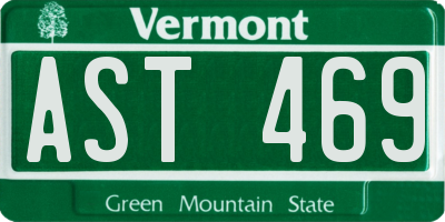 VT license plate AST469