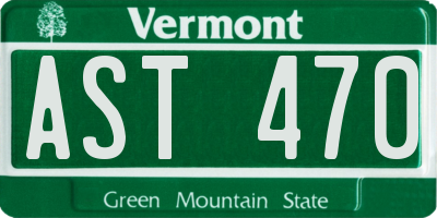 VT license plate AST470