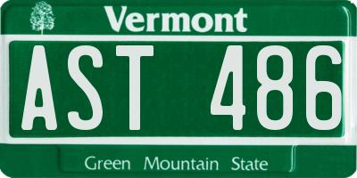 VT license plate AST486