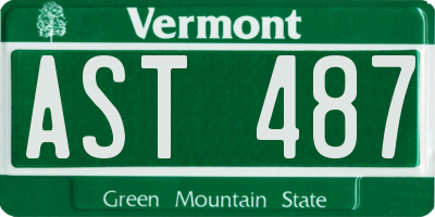 VT license plate AST487
