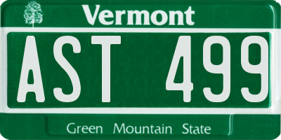 VT license plate AST499