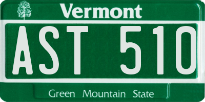 VT license plate AST510
