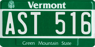 VT license plate AST516