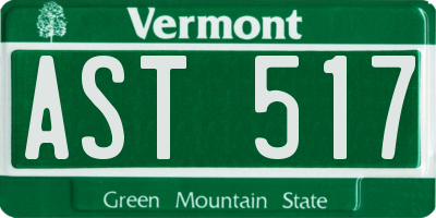 VT license plate AST517