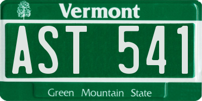 VT license plate AST541