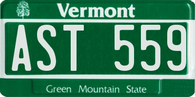 VT license plate AST559