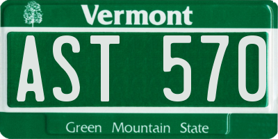 VT license plate AST570