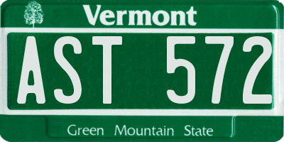 VT license plate AST572