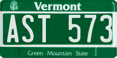 VT license plate AST573