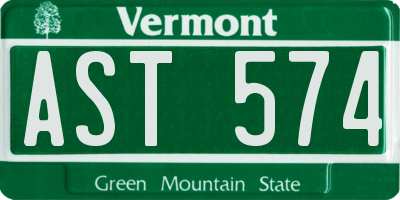 VT license plate AST574