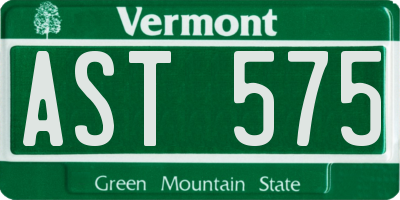 VT license plate AST575