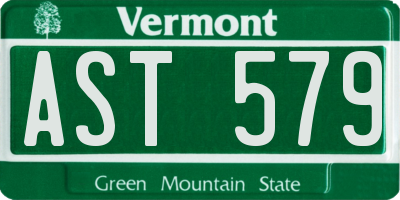 VT license plate AST579