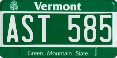 VT license plate AST585
