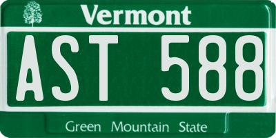 VT license plate AST588