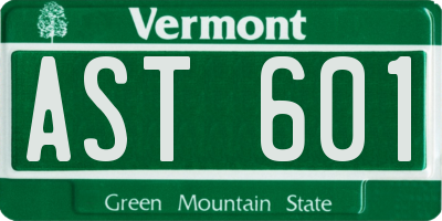 VT license plate AST601