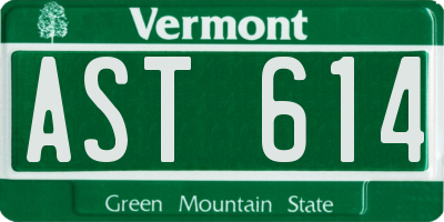 VT license plate AST614