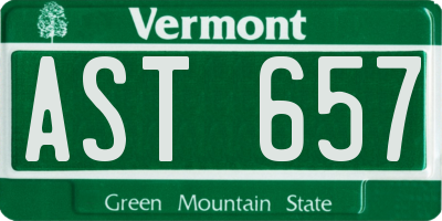VT license plate AST657