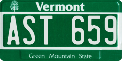VT license plate AST659