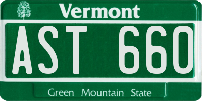 VT license plate AST660