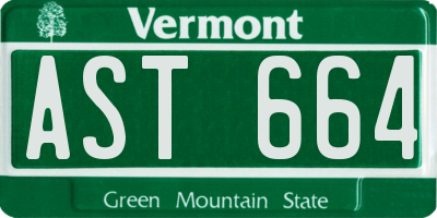 VT license plate AST664