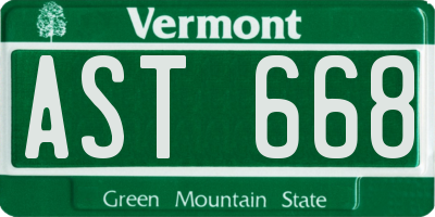 VT license plate AST668