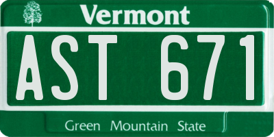 VT license plate AST671