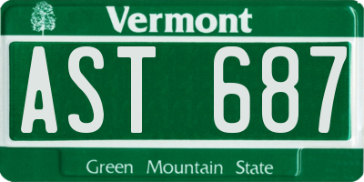 VT license plate AST687