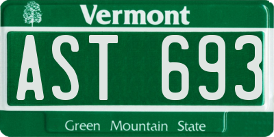 VT license plate AST693