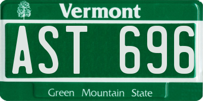 VT license plate AST696