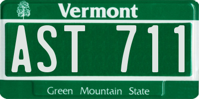 VT license plate AST711