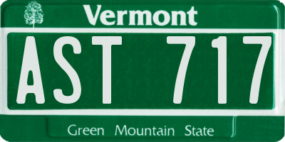 VT license plate AST717