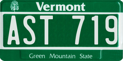 VT license plate AST719